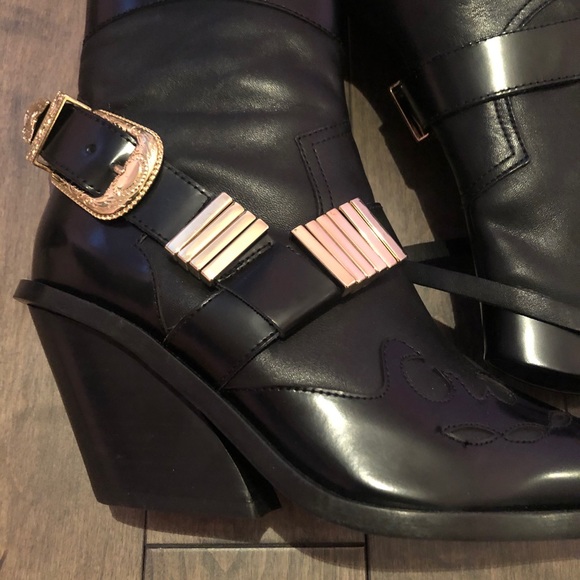 ASOS black reckless premium leather western boots - Picture 4 of 4